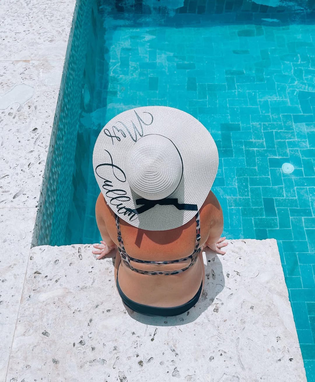 Personalised Floppy Sun Hat - bow